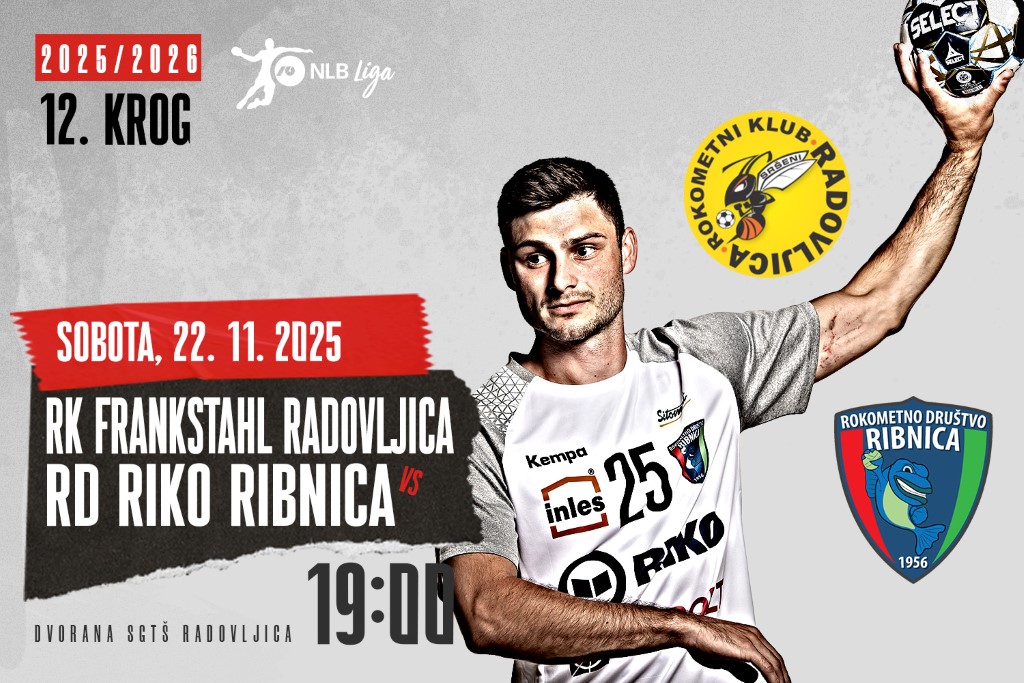 Liga NLB, 12. krog: <br>RK FRANKSTAHL RADOVLJICA – RD RIKO RIBNICA