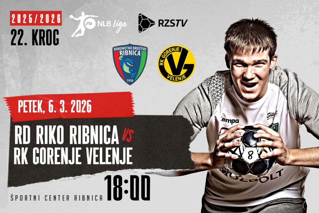 Liga NLB, 22. krog: <br>RD RIKO RIBNICA – RK GORENJE VELENJE