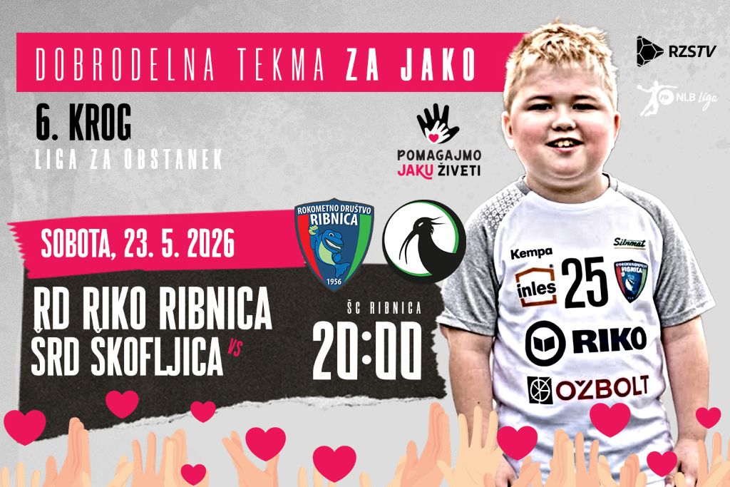 Liga NLB, končnica za obstanek, 6. krog: <br>RD RIKO RIBNICA – ŠRD ŠKOFLJICA